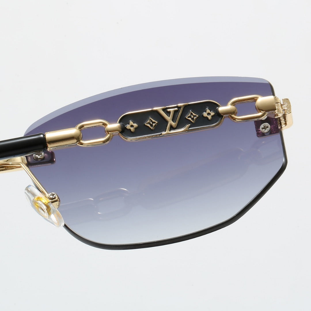 Rimless Polygon Sunglasses with Monogram Details 68089