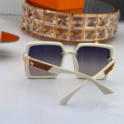 Oversized Sunglasses with Patterned Temples  4035