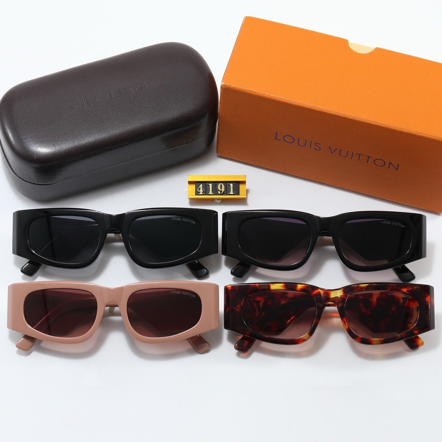 Vintage Cat-Eye Bold Frame Sunglasses with Metal Detail (Model 4191)