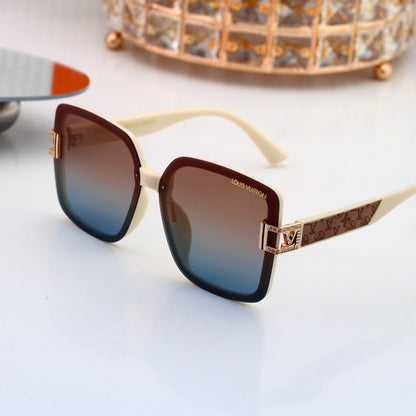 Oversized Sunglasses with Monogram Side Detail  0918