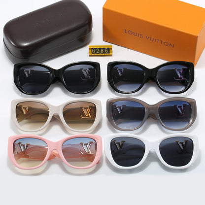 Elegant Butterfly Bold Frame Sunglasses with Letter Detail (Model 6265)
