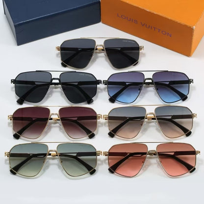 Metal Vanguard Double Bridge Aviator Sunglasses