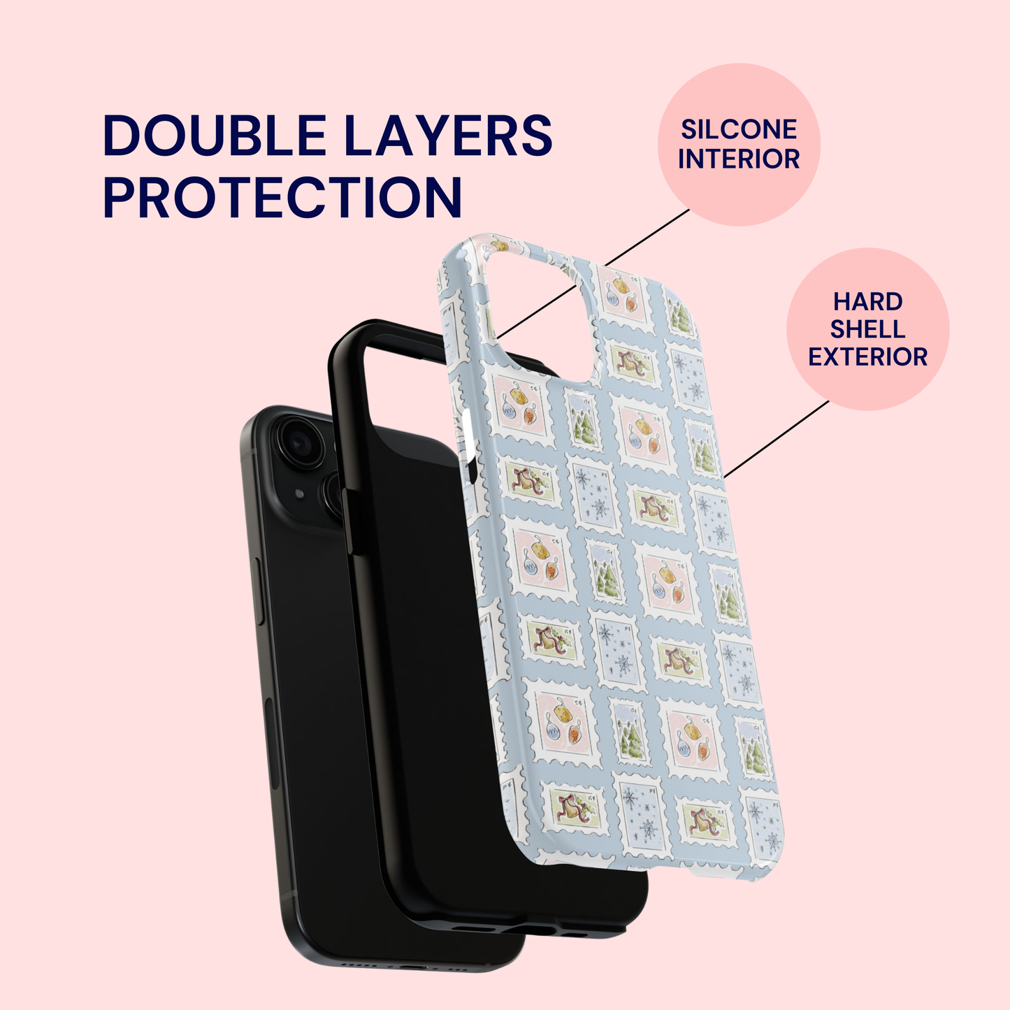 Winter Blues Stamp Phone Case