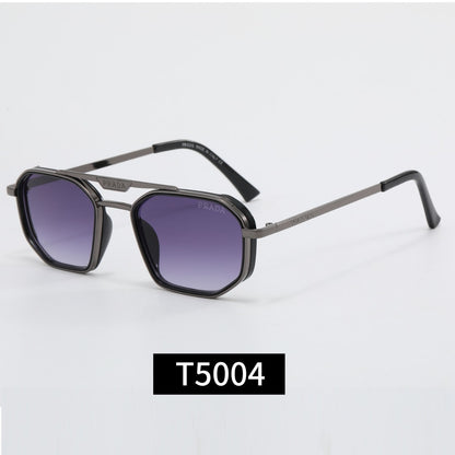 Classic Metal Frame Polygon Sunglasses Male Retro 5004