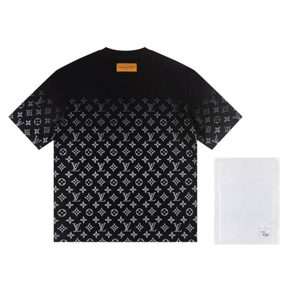 Full print splicing patch embroidery t-shirt