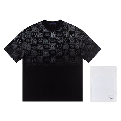Spliced gradient print t-shirt