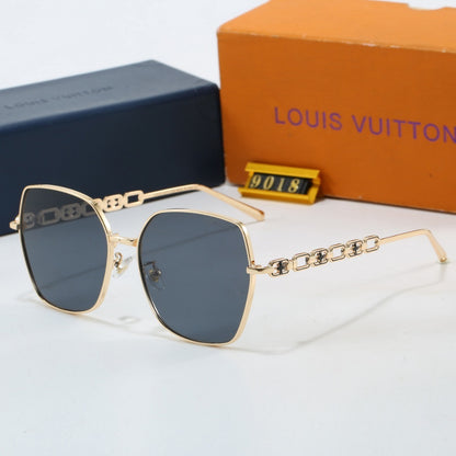 Chain Temple Polygon Sunglasses