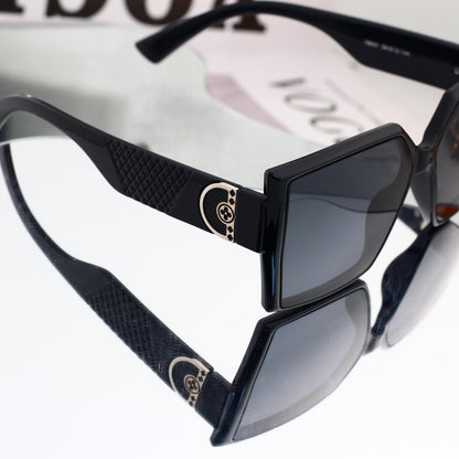 Geometric Hollow-out Metal Decorated Sunglasses 68806