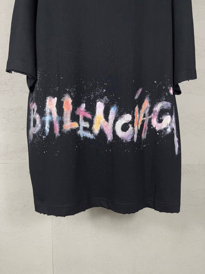 Classic pattern graffiti embroidery t-shirt