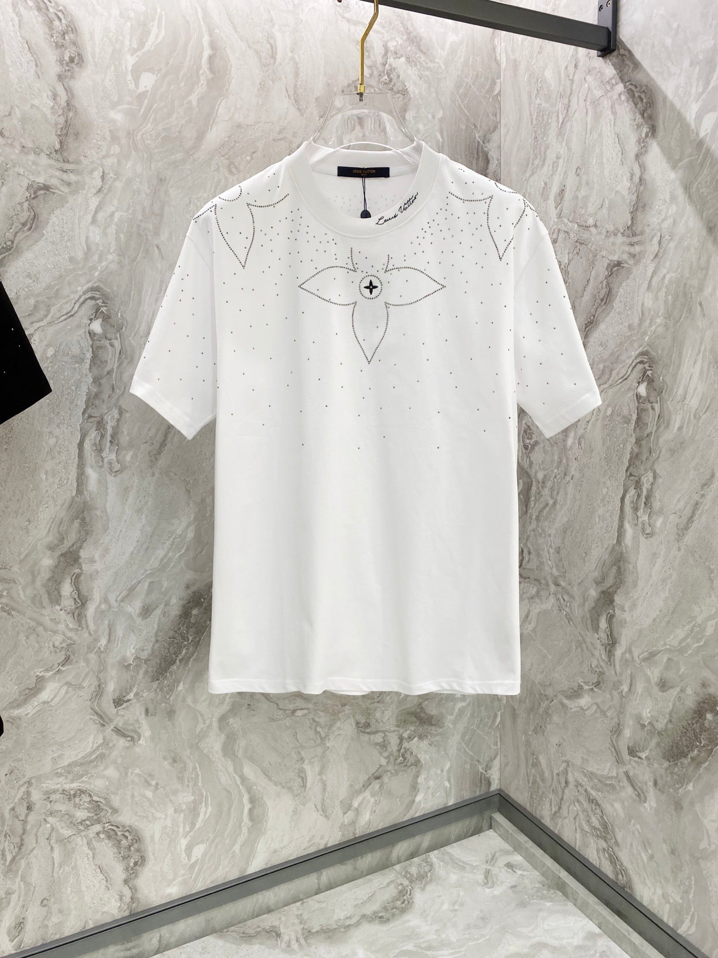 Embroidery band drill personality t-shirt