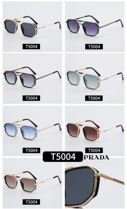 Classic Metal Frame Polygon Sunglasses Male Retro 5004