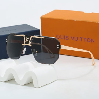 Frameless Polygonal Metal Beam Sunglasses
