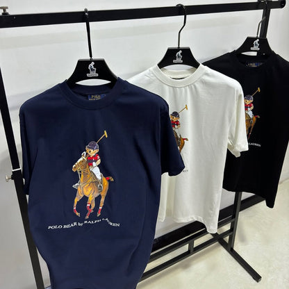 Horse Letters Print Short Sleeve T-Shirt