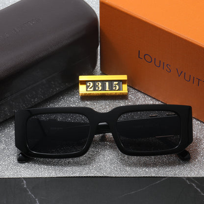Vintage Square Bold Frame Sunglasses with Metal Detail (Model 2315)