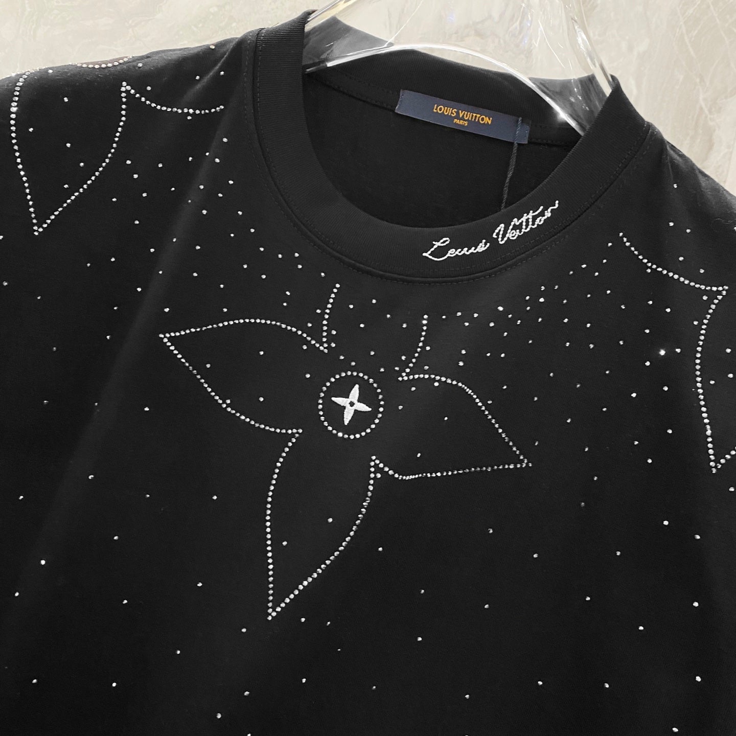 Embroidery band drill personality t-shirt