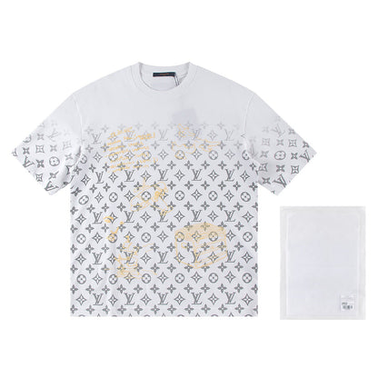 Full print splicing patch embroidery t-shirt
