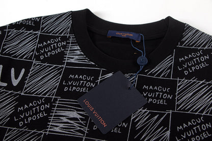 Spliced gradient print t-shirt