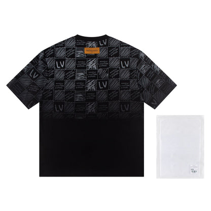 Spliced gradient print t-shirt