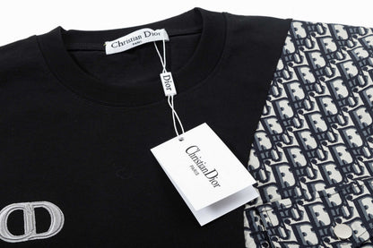 2025ss embroidered splicing t-shirt