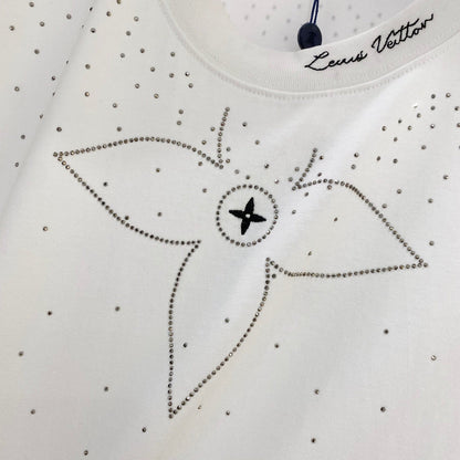 Embroidery band drill personality t-shirt