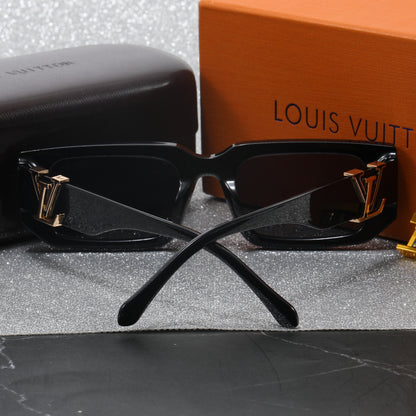 Vintage Square Bold Frame Sunglasses with Metal Detail (Model 2315)