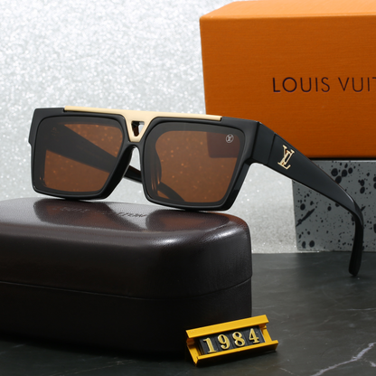 Geometric Triangle Detail Oversized Square Sunglasses (Model 1984)