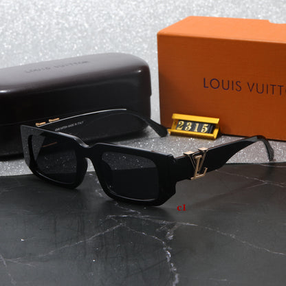 Vintage Square Bold Frame Sunglasses with Metal Detail (Model 2315)