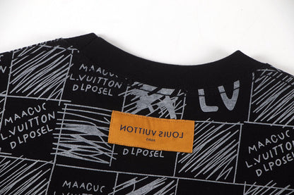 Spliced gradient print t-shirt