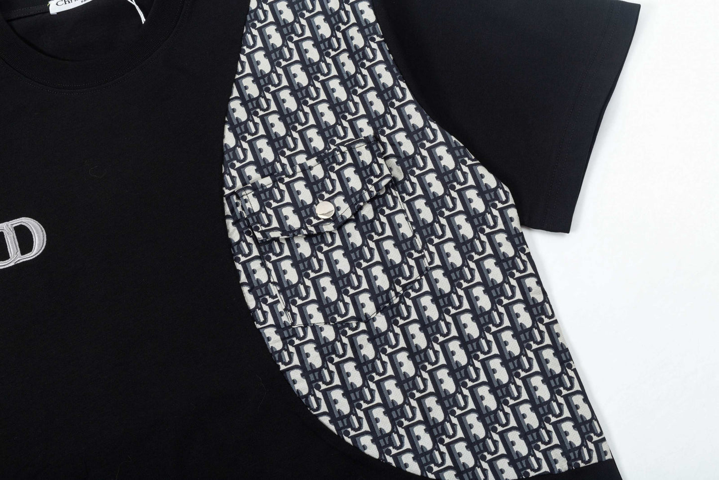 2025ss embroidered splicing t-shirt