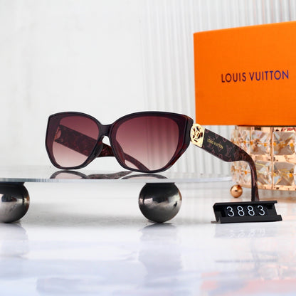 V-Logo Oversized Sunglasses with Monogram Temples (Model 3883)