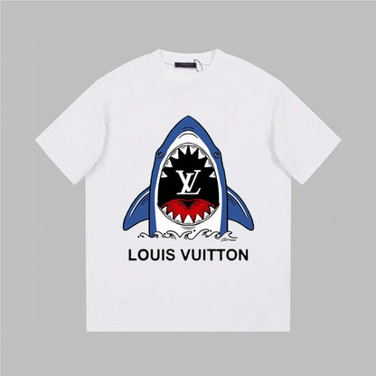 Shark Letter Print Short Sleeve T-Shirt