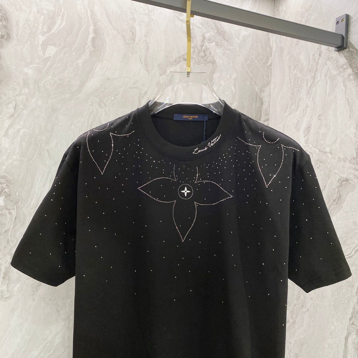 Embroidery band drill personality t-shirt