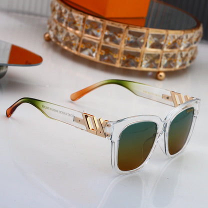 Square Sunglasses with Metal Side Detail  6163
