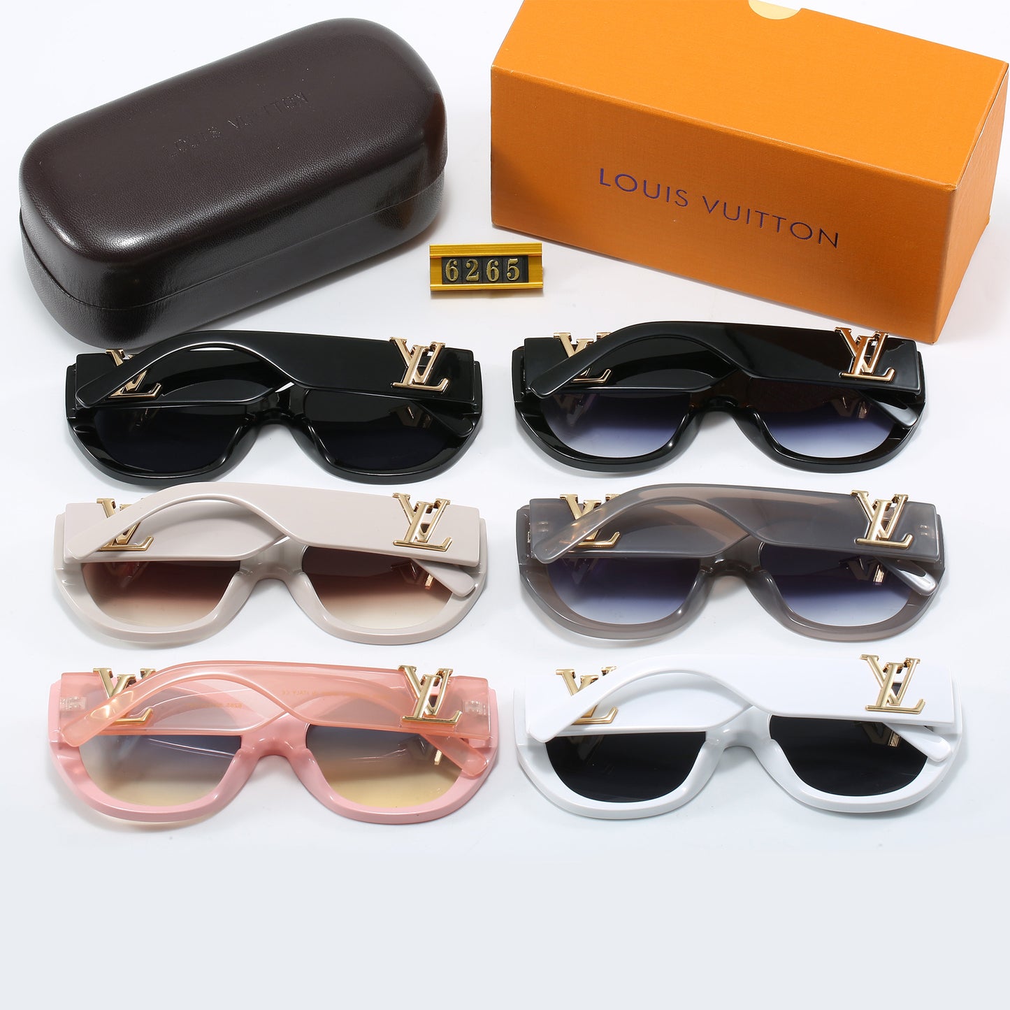 Elegant Butterfly Bold Frame Sunglasses with Letter Detail (Model 6265)