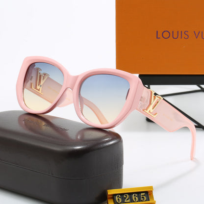 Elegant Butterfly Bold Frame Sunglasses with Letter Detail (Model 6265)