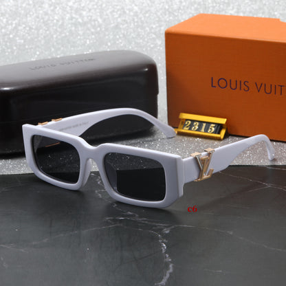 Vintage Square Bold Frame Sunglasses with Metal Detail (Model 2315)
