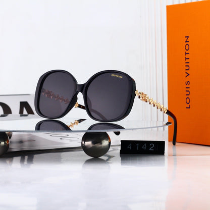 Alloy Metal Polygon Logo Sunglasses 4142