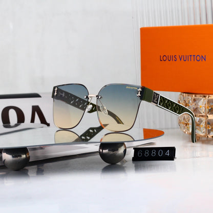 Frameless Oversized Sunglasses with Cut-out Star Accents 68804